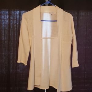 Calvin Klein 3/4 sleeves knit open cardigan. Sm.